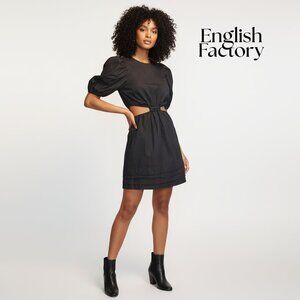 ENGLISH FACTORY PLEATS WITH CUT-OUT DETAIL MINI DRESS NWT Small